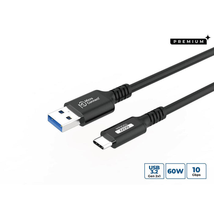 Microconnect Usb3.2ac05 Cable Usb Usb 3.2 Gen 2 (3.1 Gen 2) 0,5 M Usb C Usb A Negro