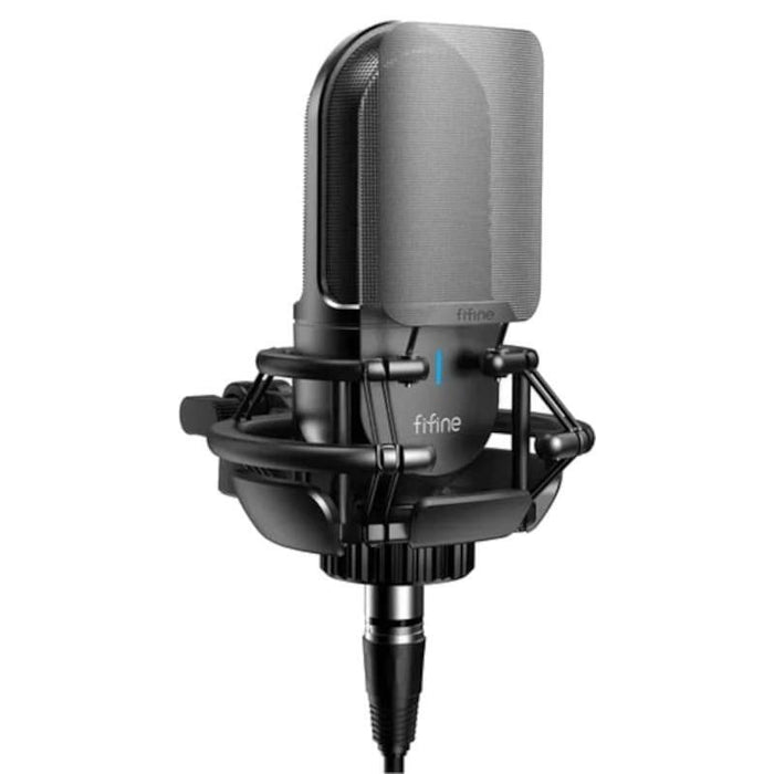 Micrófono Fifine K726  Xlr Negro Para Grabación Y Transmisión En Pc