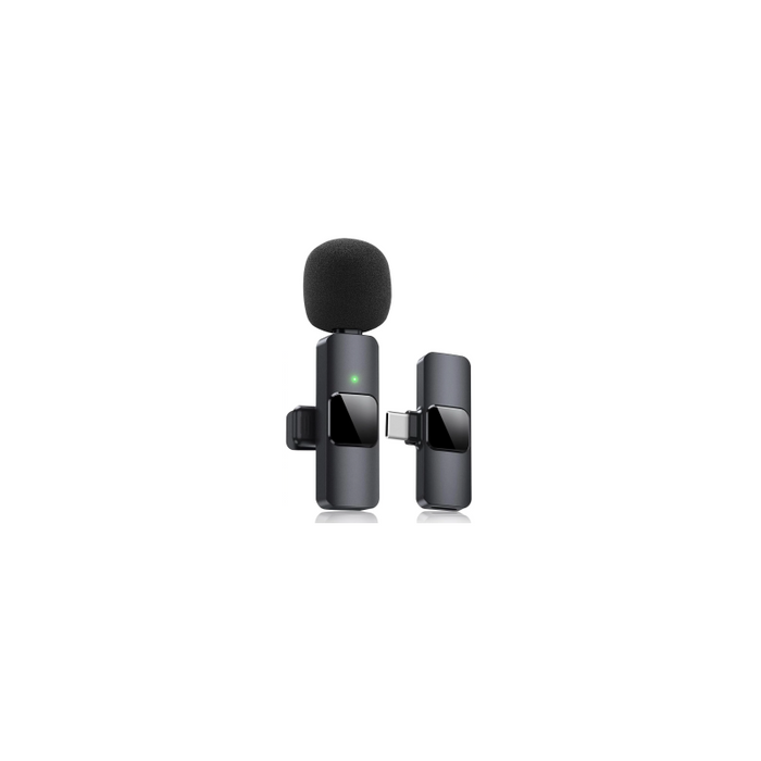 Microfono Home Tech Dk-4645 Smart Wireless Gadget Usb-C Omnidireccional Pinza Negro