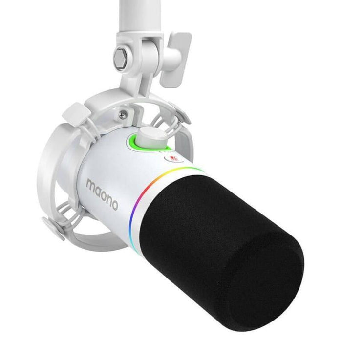 Micrófono Maono Pd200x Rgb Blanco  Usb Para Grabación Y Transmisión En Pc