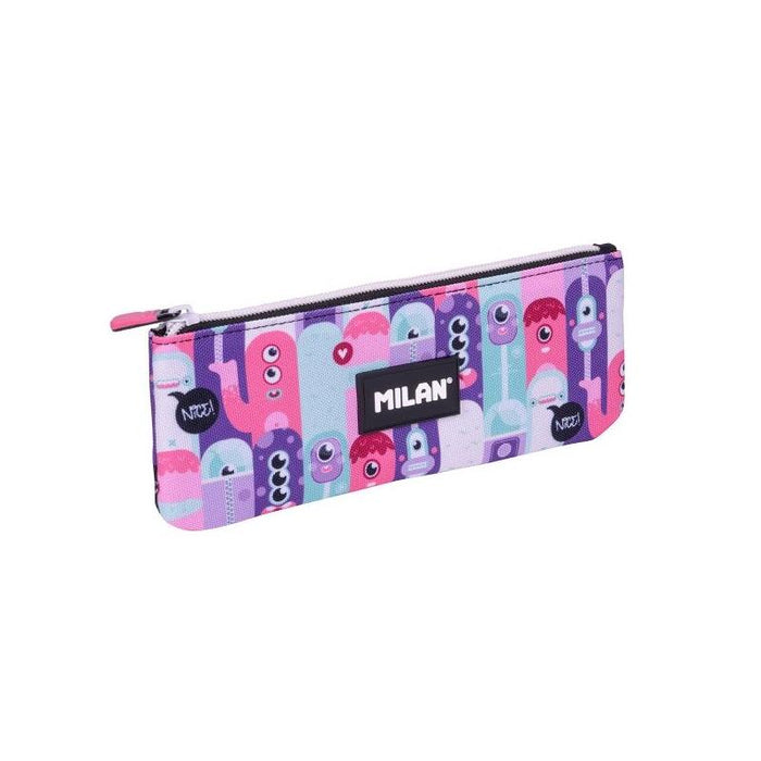 Milan Aliens 2 Estuche Portatodo Plano - Compacto - Cierre De Cremallera - 23x9x1.5cm - Rosa