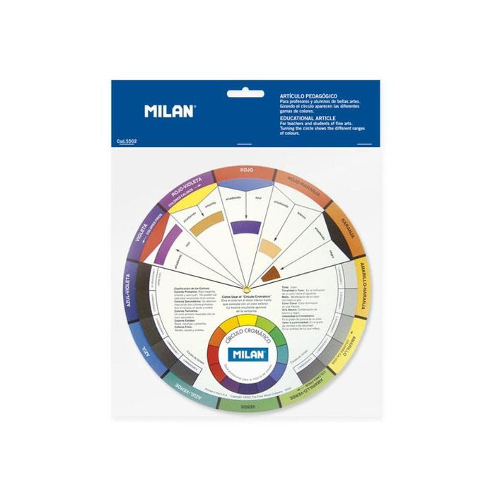 Milan Circulo Cromatico Pedagogico - Visualiza Mezclas De Colores - 23.5cm - Blanco