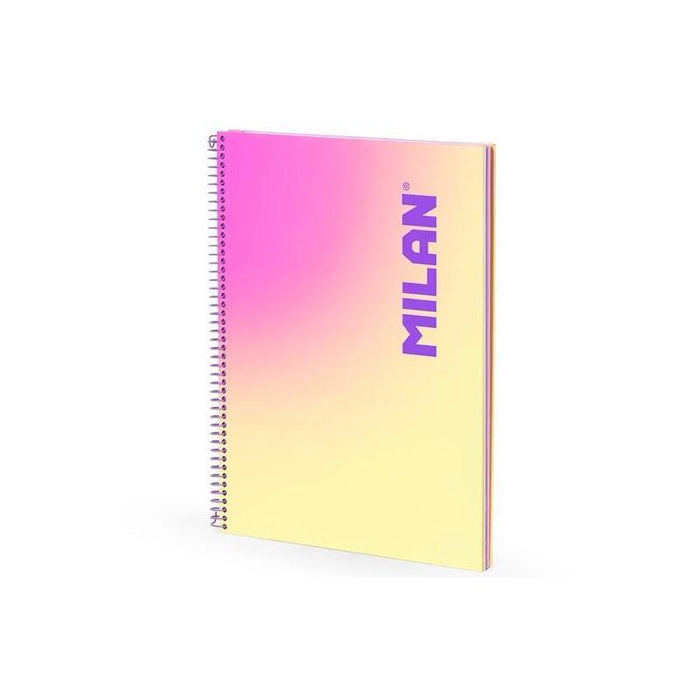Milan Cuaderno Espiral A4 90h 95gr Cuadrícula 5x5 Tapa Dura Colección Sunset Amarillo