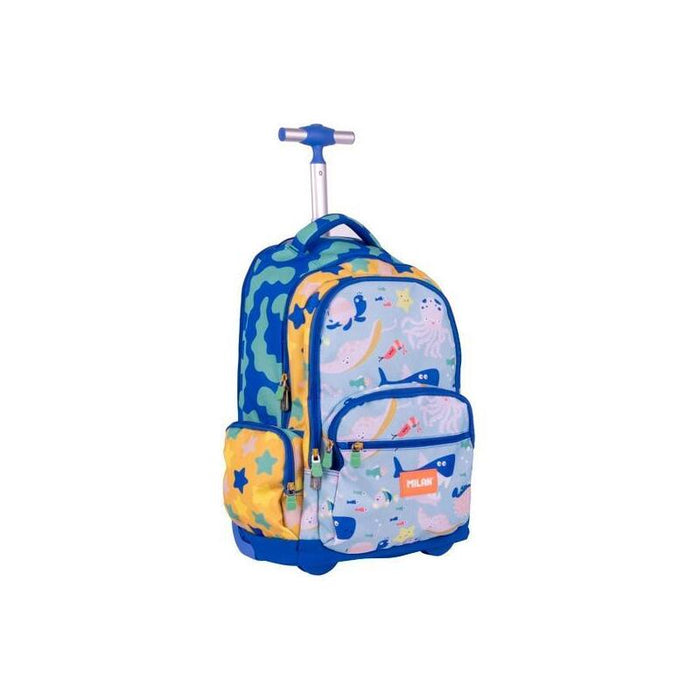 Milan Mochila Con Ruedas 6 Cremalleras 25l  Serie Especial Blue Odyssey