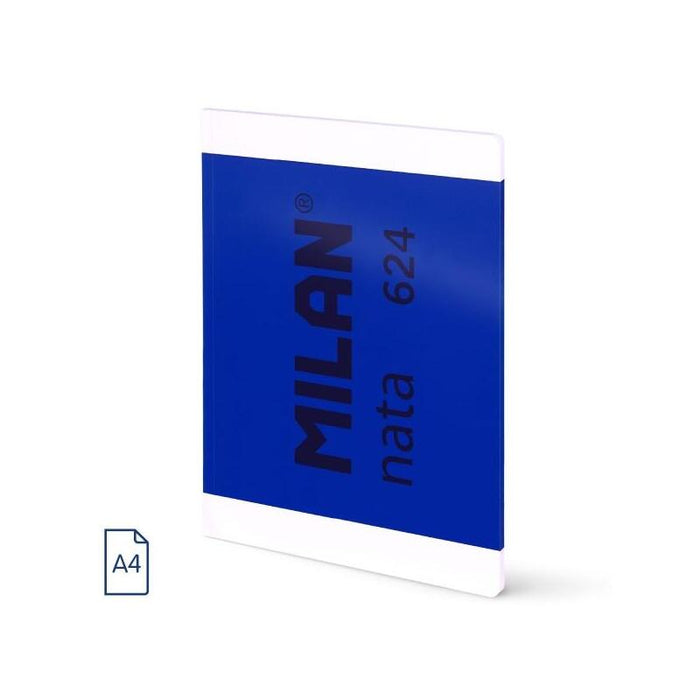 Milan Nata 624 Libreta Encolada Formato A4 Pautado 7mm - 48 Hojas De 95 Gr/M2 - Microperforado - Azul