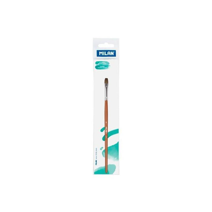 Milan Pincel Escolar Plano Serie 121 Nº 8 En Bolsita C/Colgador Marrón