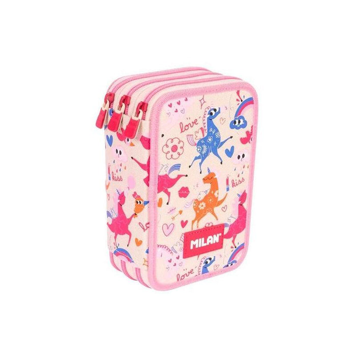 Milan Plumier 3 Pisos Con Contenido Serie Especial Flowicorn Beige