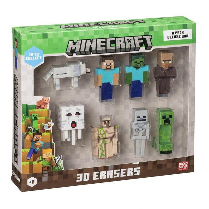 Minecraft 3d Erasers - 8 Pack Deluxe Box Ver.A