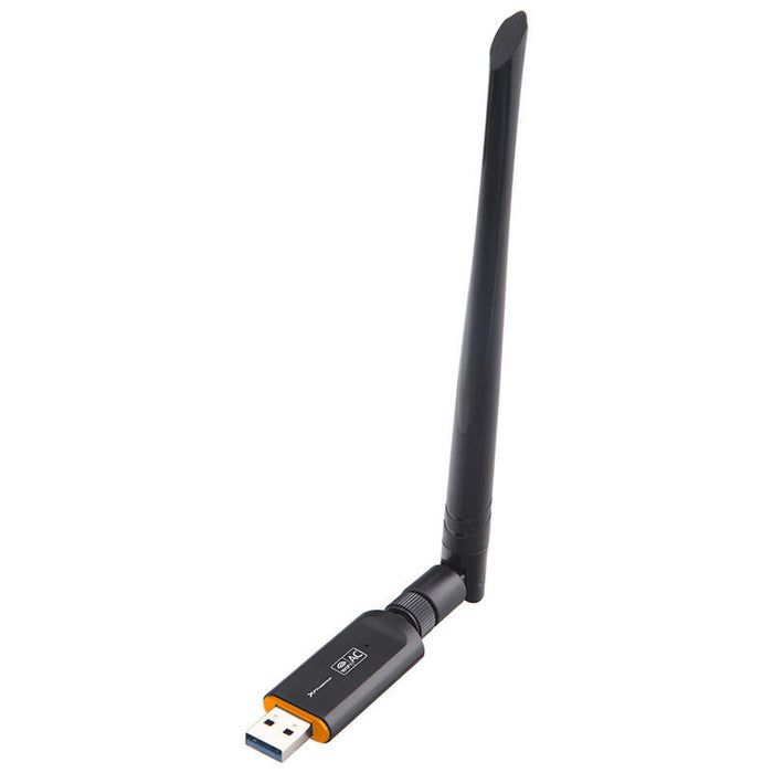 Mini Adaptador Usb Receptor Wifi Inalmbrico Banda Dual (5.8g - 867mbps + 2.4g - 300mbps) Con Antena Externa De 5 Dbi Compatible Con Windows E Ios