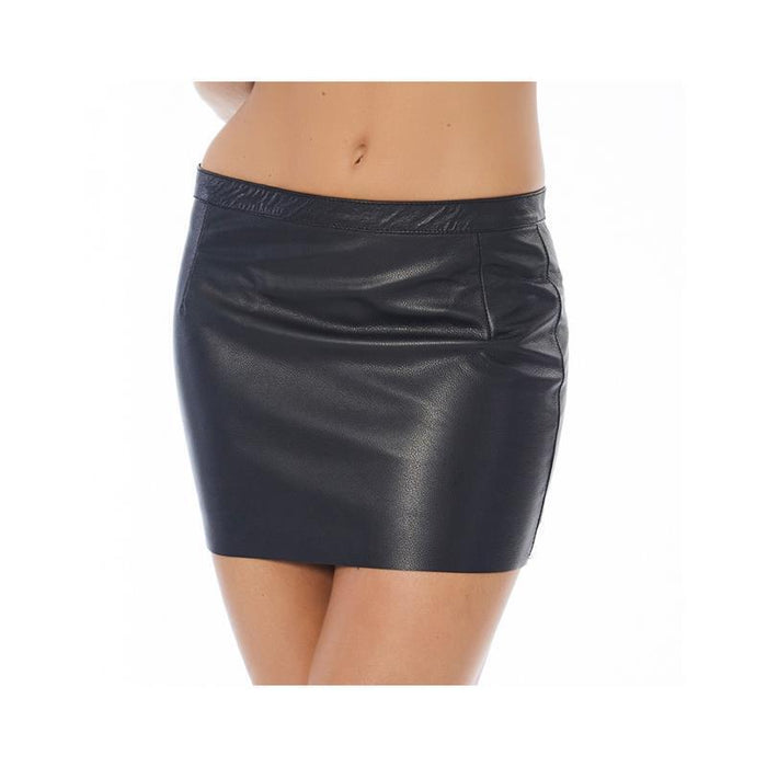 Mini Falda De Cuero Con Cremallera Talla (Interno):42