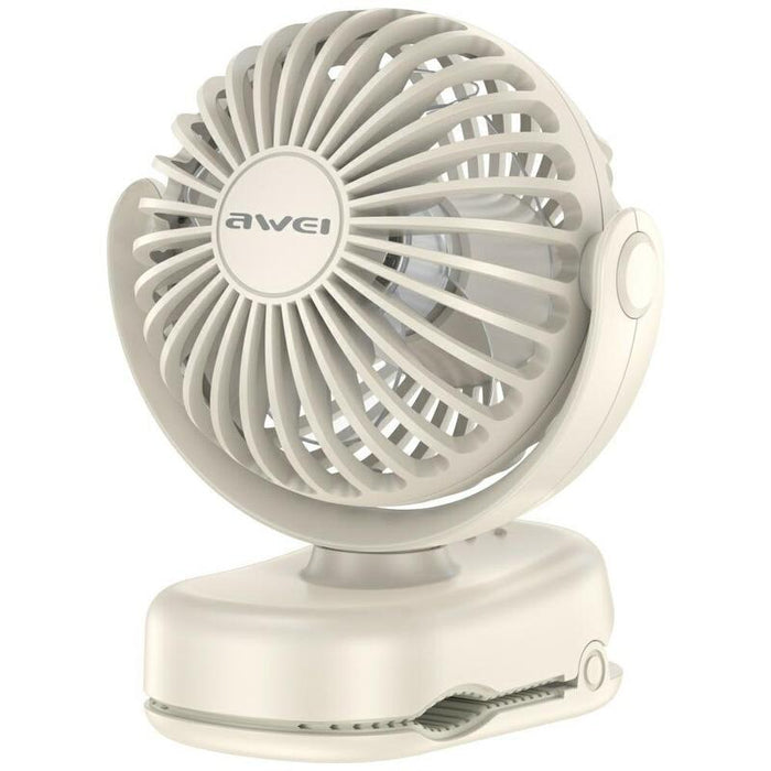 Mini Wiatrak Ventilador De Escritorio F45 Con Klipsem 1200mah Blanco
