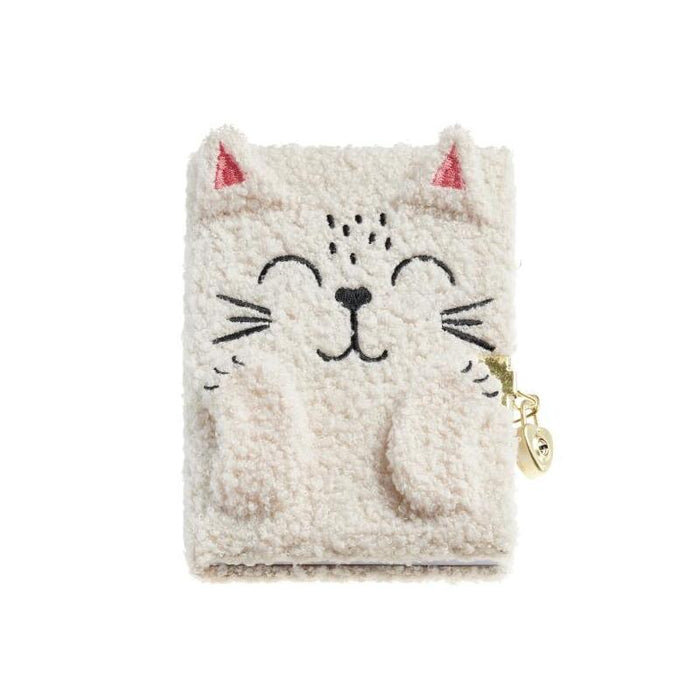 Miquel Rius Back2fun Diario Secreto Peluche Gato - 80 Hojas Rayadas De Papel 80gr - Cierre Con Llave