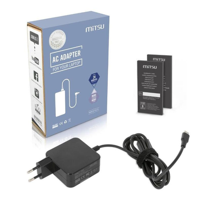 #Mitsu Ac Adapter Usb-C  45 W Tipoe C (Negro)