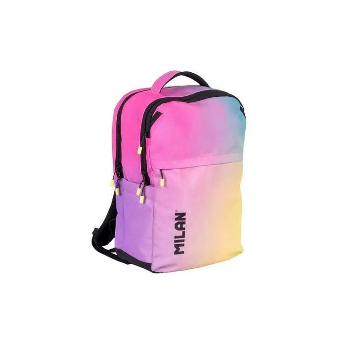 Mochila  Milan Sunset Escolar 25l 5 Cremalleras Compartimento Acolchado Para Portatil 16" -