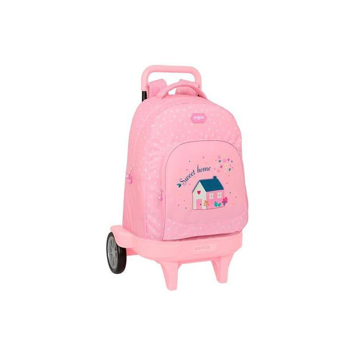 Mochila  Safta  Grande C/Ruedas Compact Evolution Extraíble Glowlab Kids "Sweet Home"