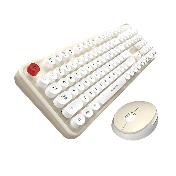 Mofii Sweet 2.4g Blanco/Beige - Kit Teclado Y Ratón