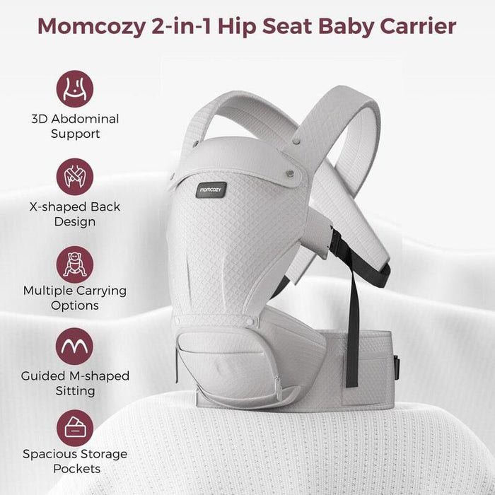 Momcozy Nosidelko Z Siedziskiem Biodrowym Air Mesh, Gris