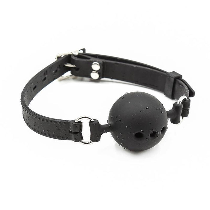 Mordaza De Bola Transpirable Silicona 4 Cm Talla S Negro