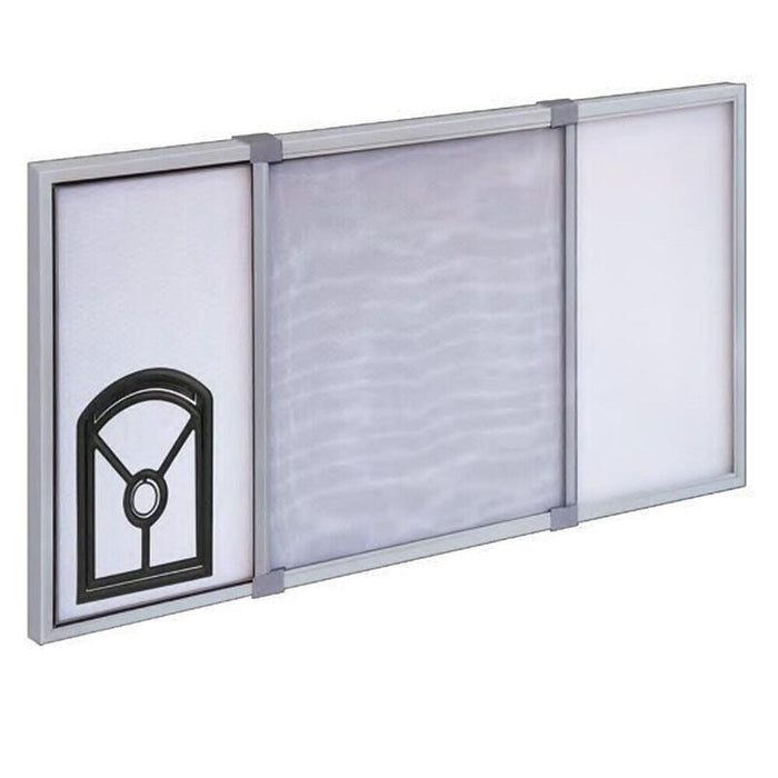 Mosquitera Con Marco Extensible Con Gatera, Blanca, 2 Piezas 70 X 50 Cm