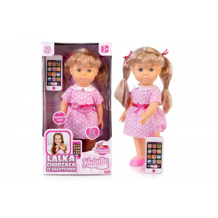 Muñeca Natalia Chodzaca Con Smartphone 41cm