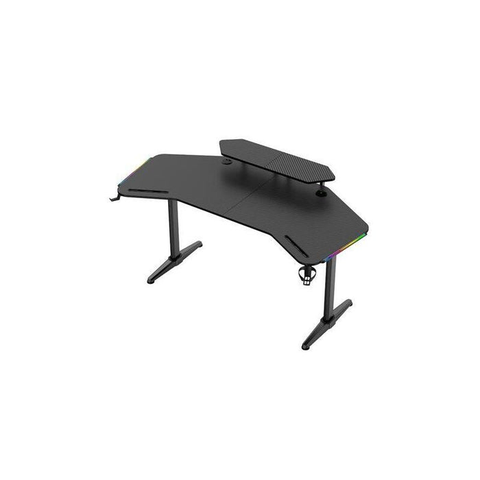 Muvip Mesa Gaming Pro1500 Xl Fibra Carbono - Luz Rgb Sound