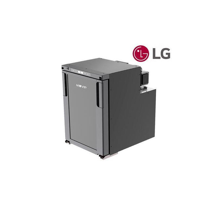 Muvip Nevera Fija Con Compresor Lg 50l - Conexion 12/24/220v - Consumo 60w - Apertura Frontal - Proteccion Bateria - Luz Led - Temperatura Regulable - Dos Zonas De Frio - Color Gris