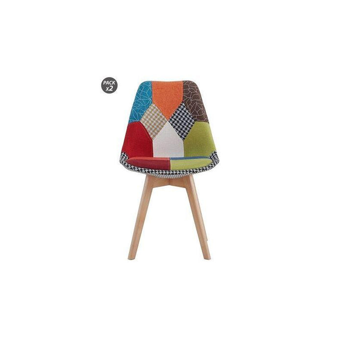 Muvip Pack 2 Sillas Design D400 - Tela Patchwork