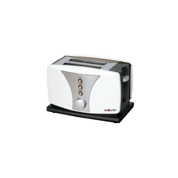 Muvip Top Design Tostadora De Pan 800w - Capacidad Para 2 Rebanadas - 6 Niveles De Tostado - Funcion Calentar, Descongelacion Y Recalentar - Parada Automatica Y Manual