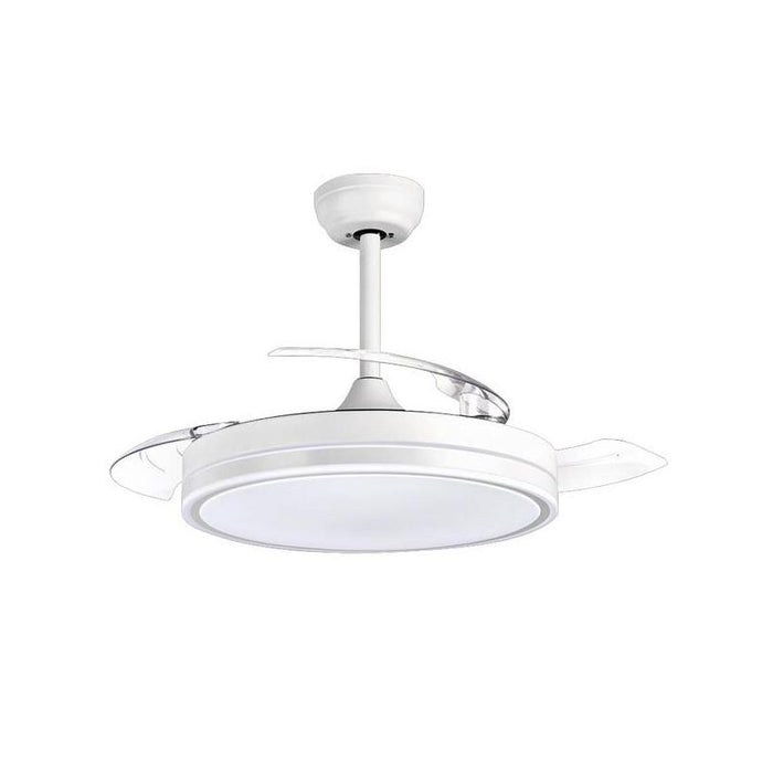 Muvip Ventilador De Techo Retractil - 30w - Luz Led Hasta 6000k - Temporizador - 6 Velocidades - Blanco