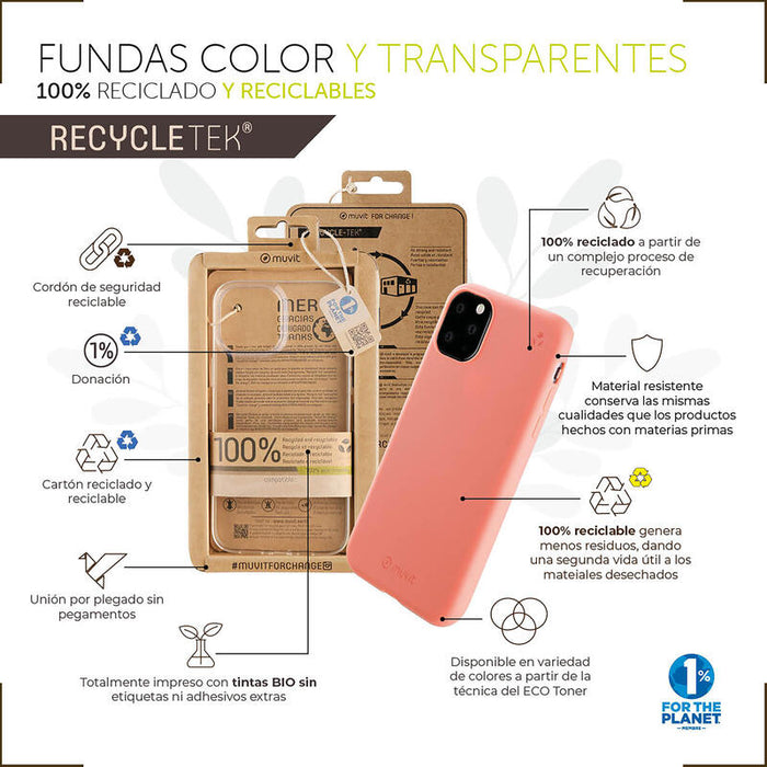 Muvit For Change Funda Recycletek Compatible Con Apple Iphone 14 Pro Negra