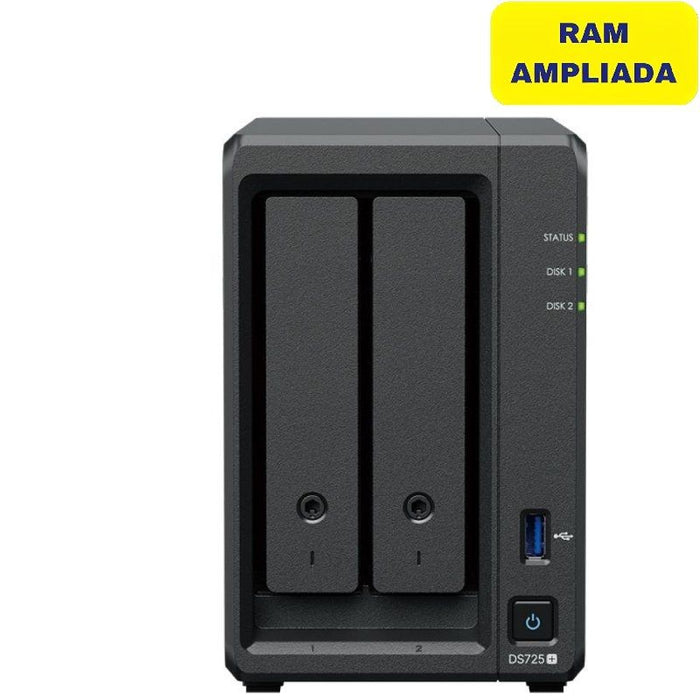 Nas Synology Diskstation Ds725+ 2 Bahías 3.5'- 2.5' 32gb Ddr4 Formato Torre