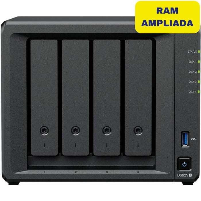 Nas Synology Diskstation Ds925+ 4 Bahías 3.5'- 2.5' 16gb Ddr4 Formato Torre