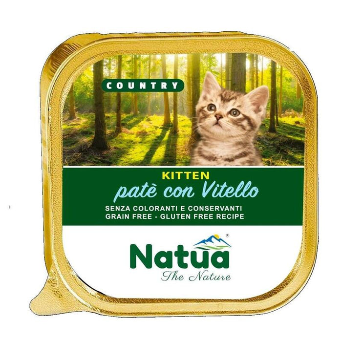 Natura Country Kitten Veal - Comida Húmeda De Ternera Para Gatitos Para Bandeja De Gatos 100g