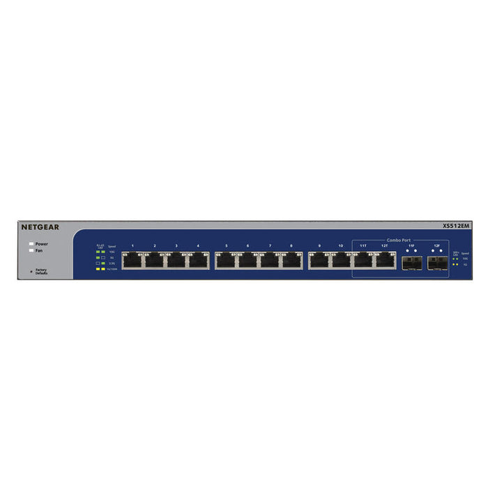 Netgear Xs512em Gestionado L2 10g Ethernet (100/1000/10000) Azul, Gris 1u