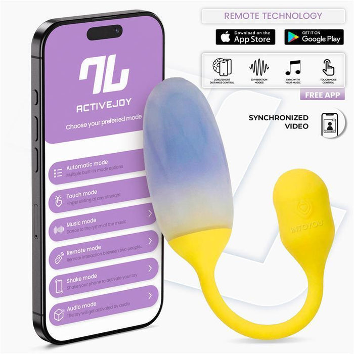 Nexegg Huevo Vibrador Doble Capa Silicona App Amarillo/Púrpura