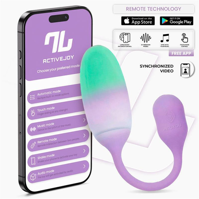Nexegg Huevo Vibrador Silicona Doble Capa Con App Lila/Pistacho