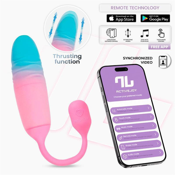 Nexegg Motion Huevo Vibrador Con Thrusting App Rosa/Turquesa