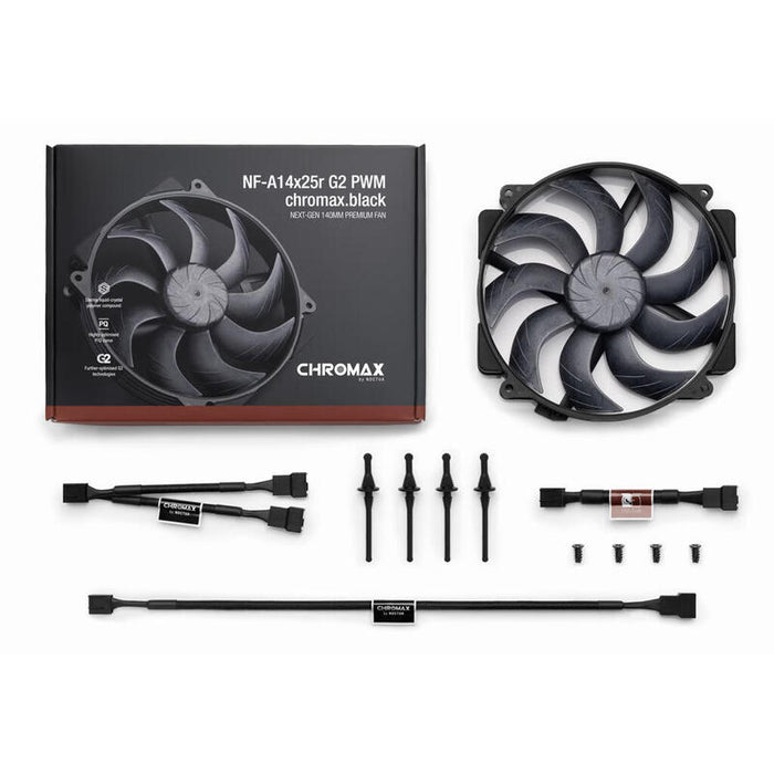Nf-A14x25r G2 Pwm Chromax.Black - Ventilador Redondo De 140 Mm De Nueva Generación (Negro)