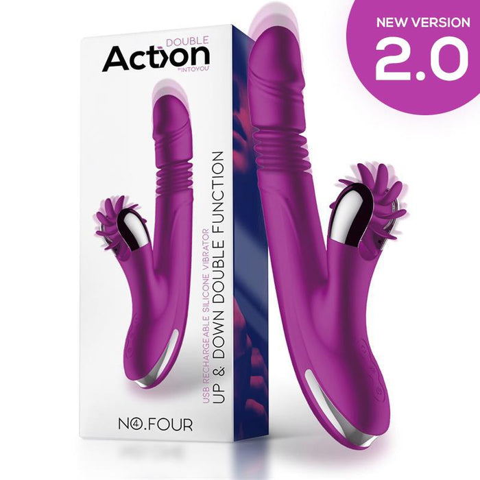 No. Four Vibrador Up And Down Y Rueda Estimuladora Usb Silicona