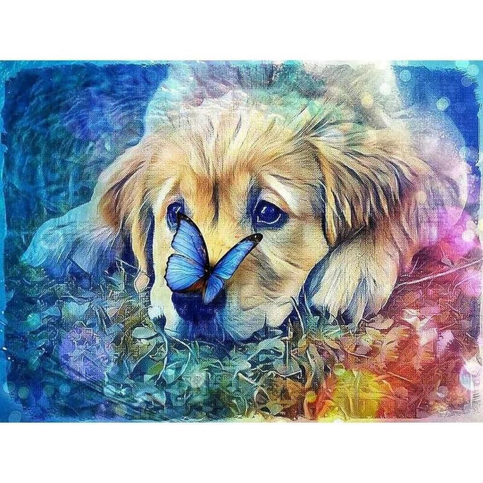 Norimpex Diamond Mosaic  - Dog With A Butterfly