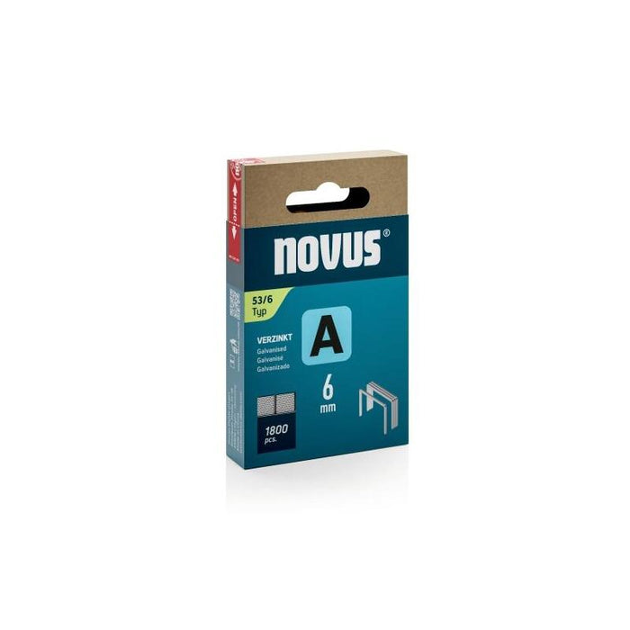 Novus A Tipo 53 Caja De 1800 Grapas 53/6 Galvanizadas - Patilla De 6mm