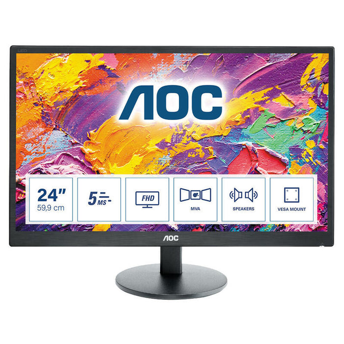 Nuevo Desprecintado Monitor Aoc M2470swh 23.6' FullHd Multimedia Negro