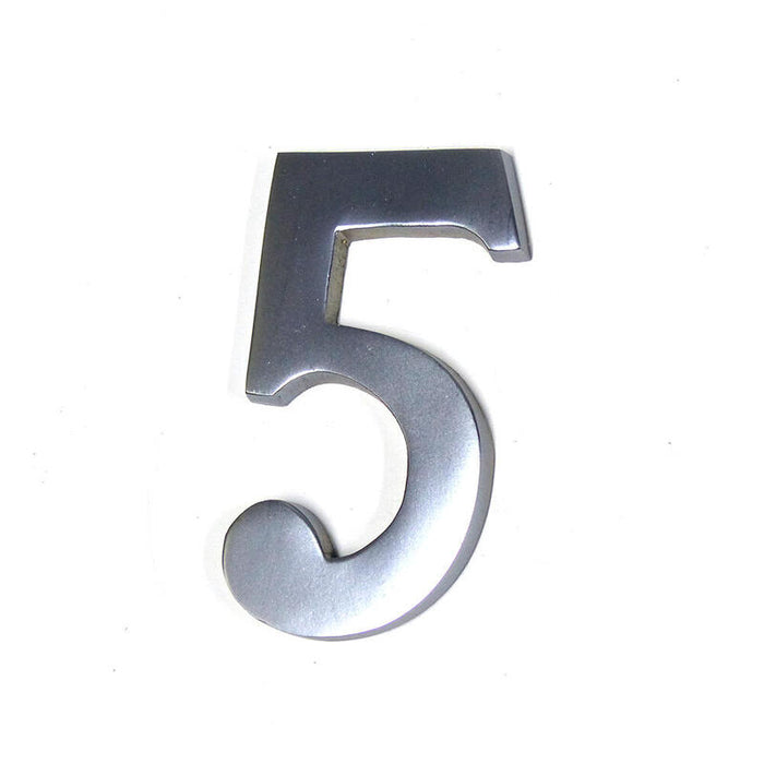 Número 5 Niquel Mate 10cm Fijación Invisible