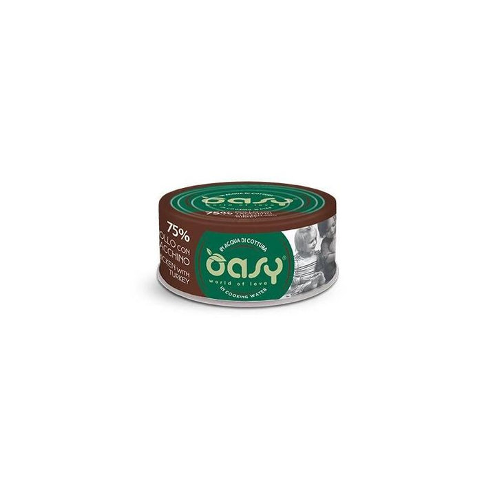 Oasy Gato Más Amor Pollo Pavo Gr. 70 Húmedo Alimento Para Los Gatos