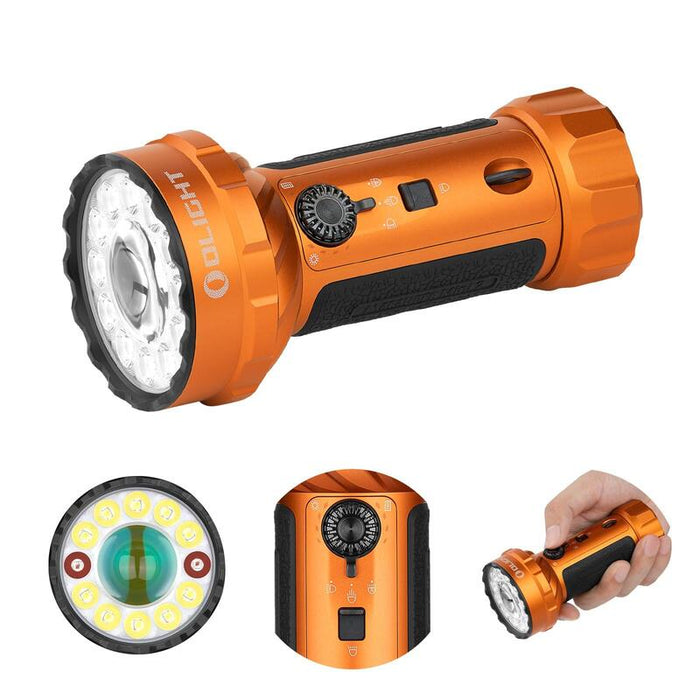 Olight Marauder Mini 2 Linterna Led - 10000 Lúmenes, Alcance 750m, 5 Modos, Carga Magnética Mcc & Usb-C, Compacta Impermeable Ipx8 Para Camping Caza Emergencias Trabajo (Naranja)