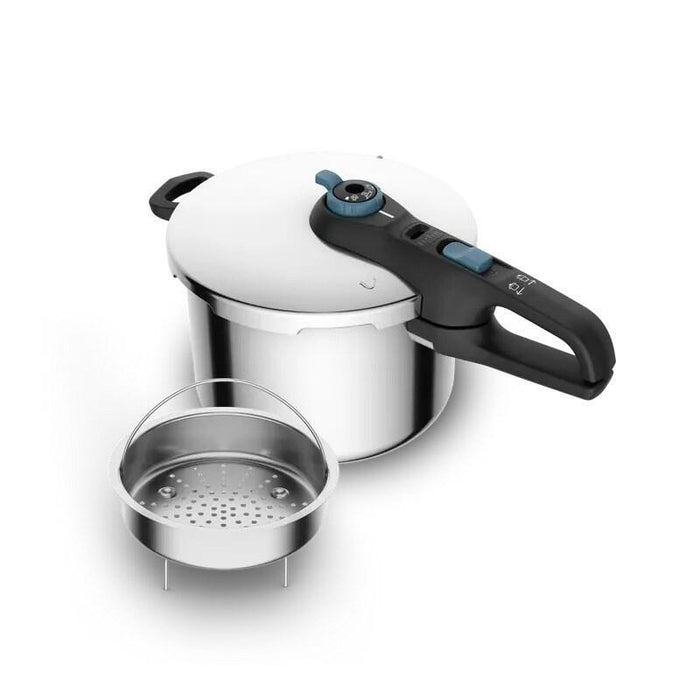 Olla A Presión Tefal Secure Trendy 6l + Cesta De Acero Inoxidable
