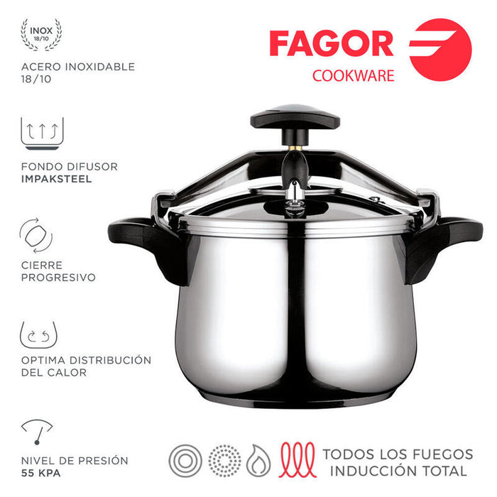 Olla Clasica Bombeada 8 L Inox 18/10 Fagor Ø25,02x19,5cm