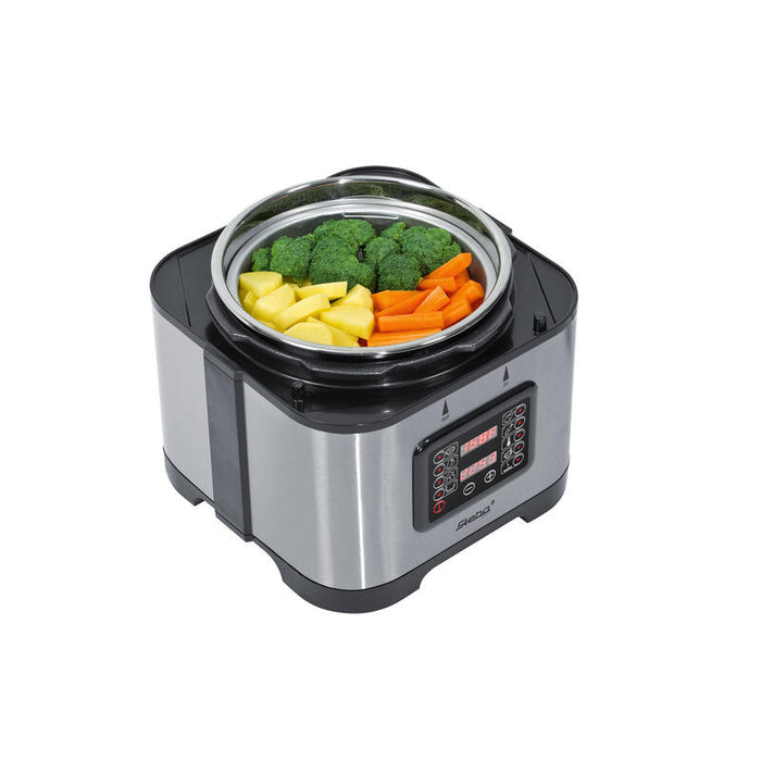 Olla Multicocina/Olla A Presión Steba Dd 1 Eco, Multicocción Acero Inoxidable/Rojo, 900 Vatios, 5 Litros 050300