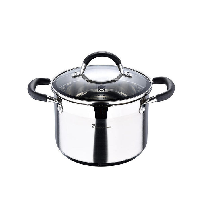 Olla Ø20x14cm 4l Acero Inox Con Tapa Foodies Bgmp-1505-Bk Masterpro