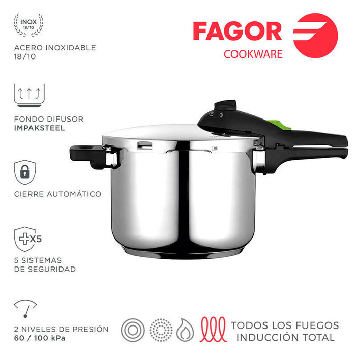 Olla Super Rápida Rapid 6 L Inox 18/10 Fagor Ø23x17cm